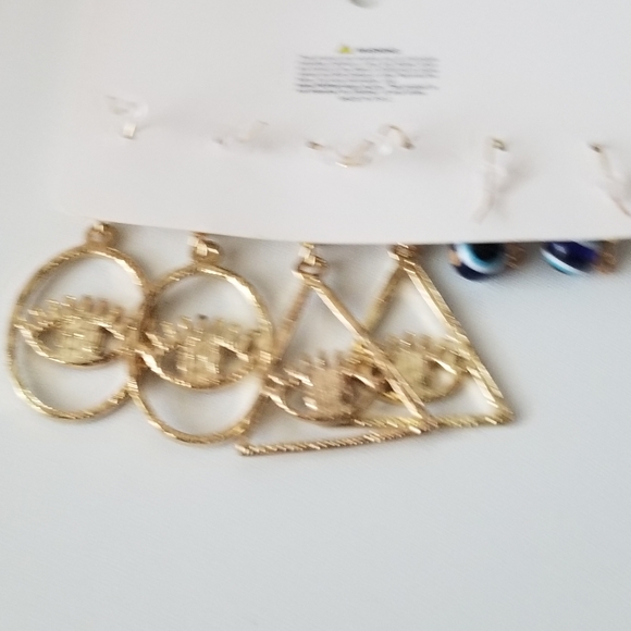 Evil Eye Protection Earrings 3 pcs set - Picture 4 of 5